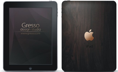 (بالصور) حافظة خشبية مطعمة بالذهب للـ iPad
