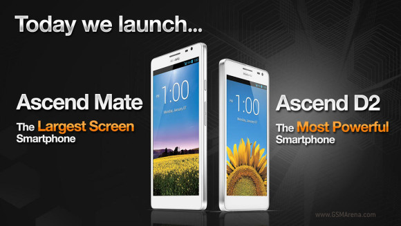 huawei announces 61inch ascend mate and 5inch ascend d2