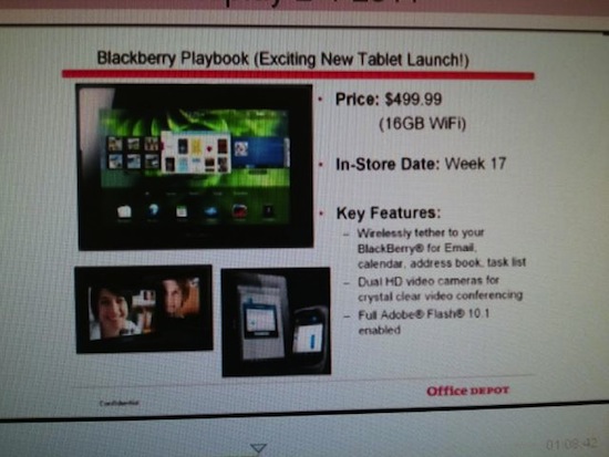 الجهاز اللوحي PlayBook متوفر بسعر 500$