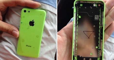 purported images of lowcost iphone back cover emerges-logo