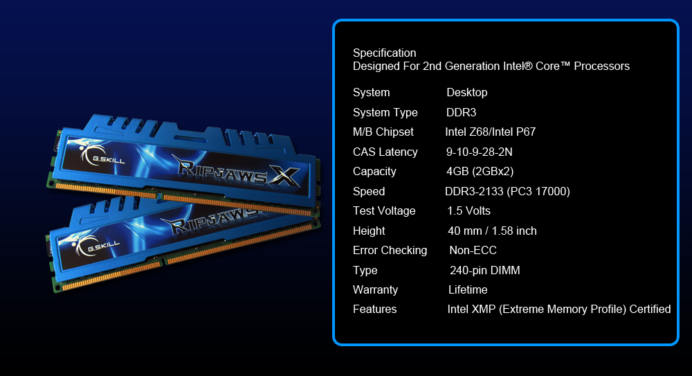 G.Skill RipHawsX 2133MHz DDR3 CL8 (2GBx2) Review - Arabhardware