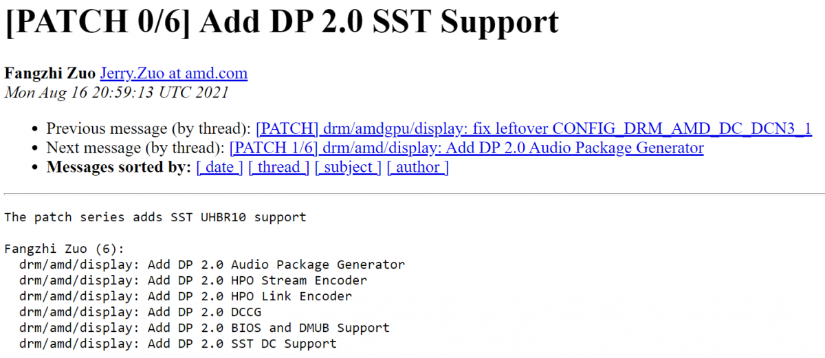 AMD RDNA 3 DIsplayPort Support