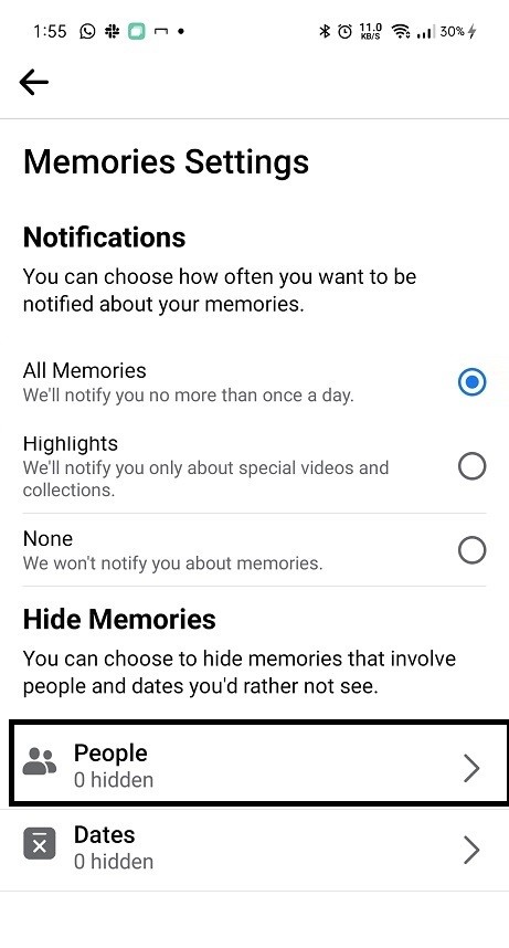 Facebook Memories Person Disable 1