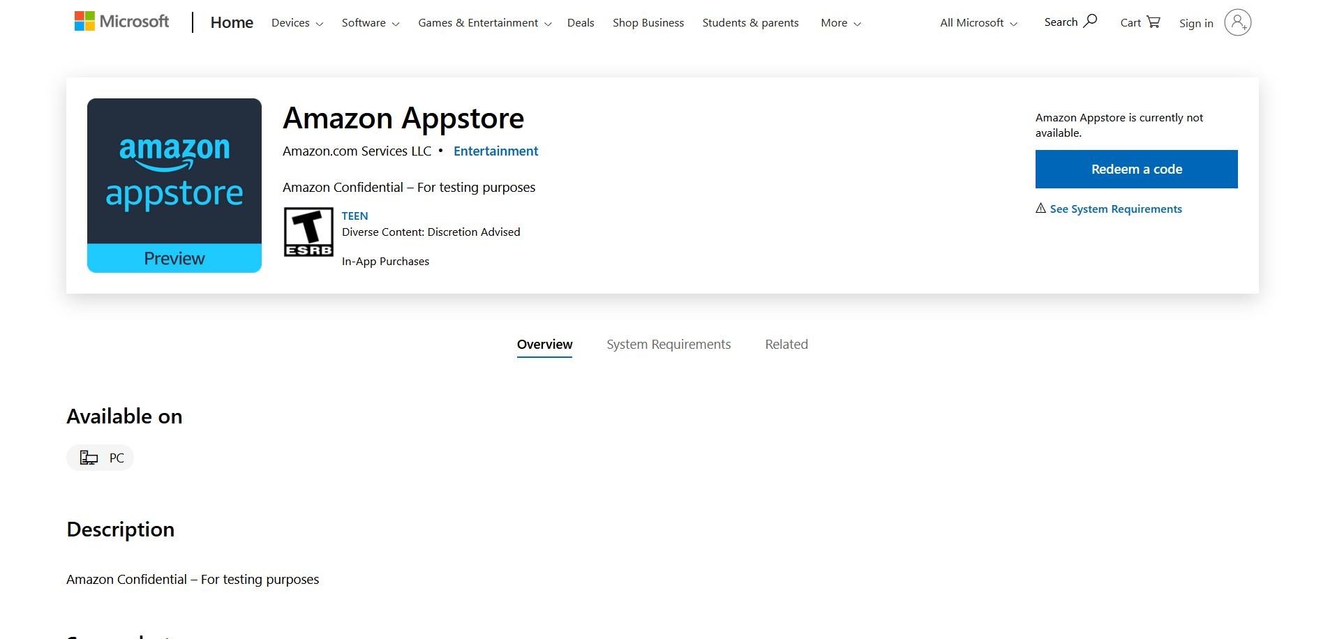 Amazon App store Microsoft Storea