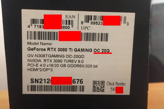 Gigabyte RTX 3080 Ti 20GB الملغاة تحقق 98 MH/s في تعدين الإيثيريوم