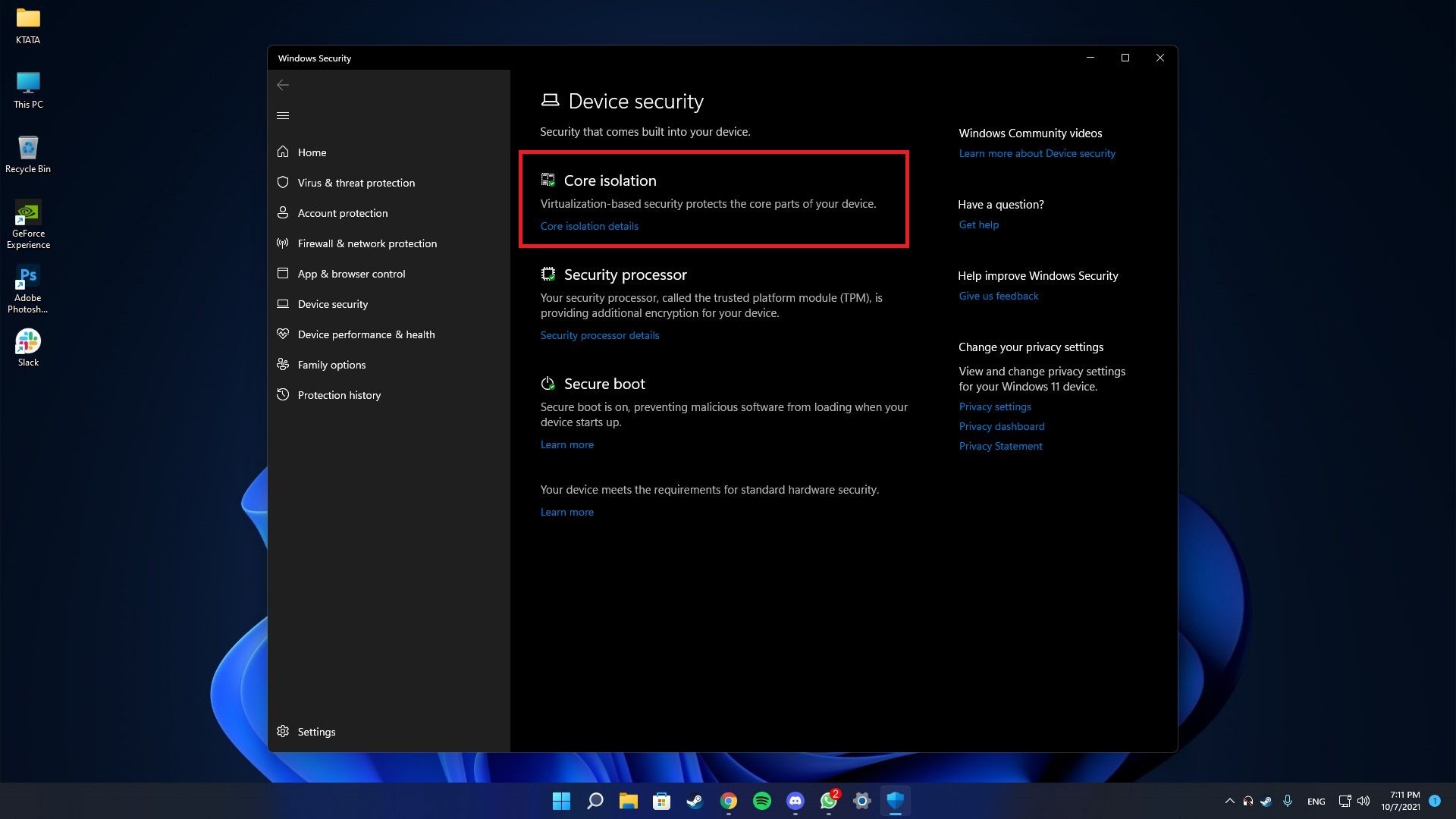 Windows 11 VBS