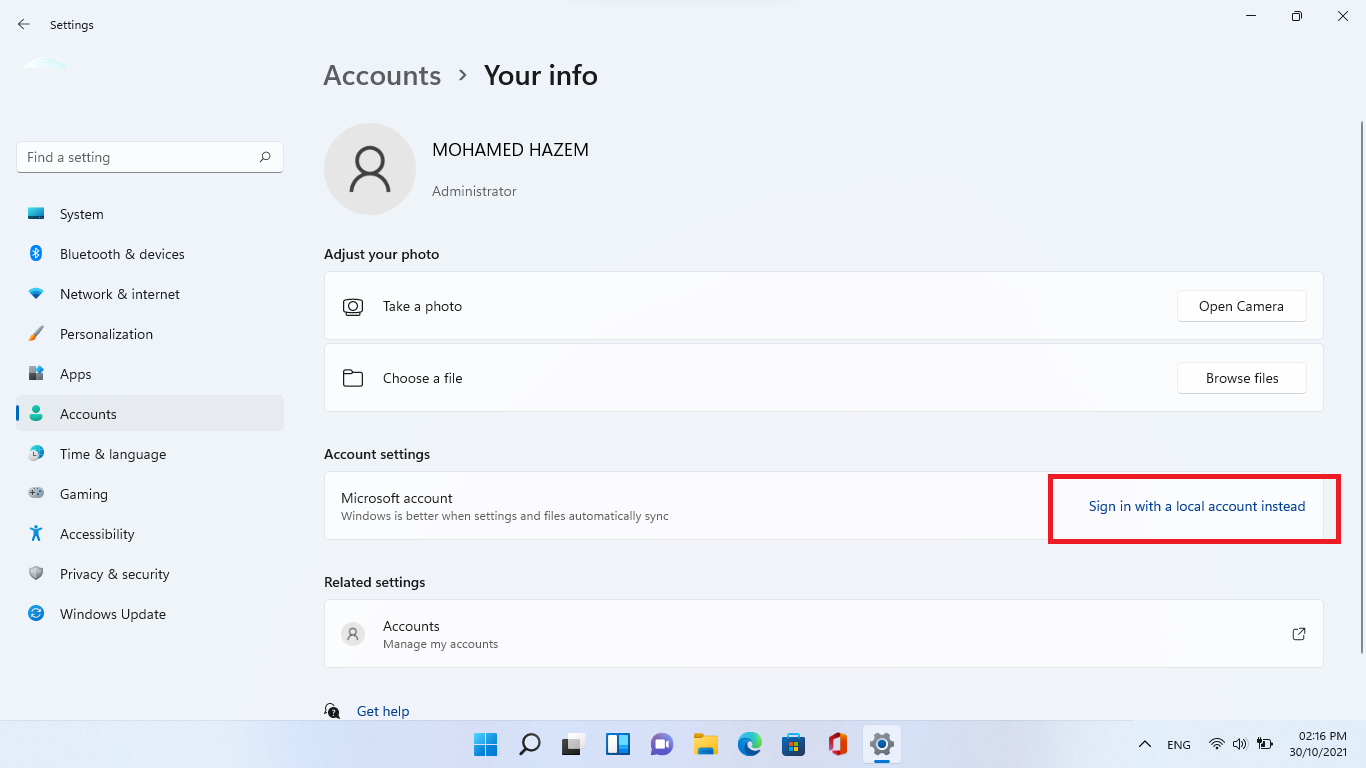windows 11 local account sign in