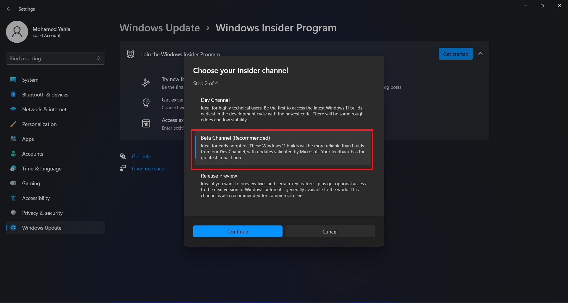 windows insider switch to beta channel windows insider switch to beta channel