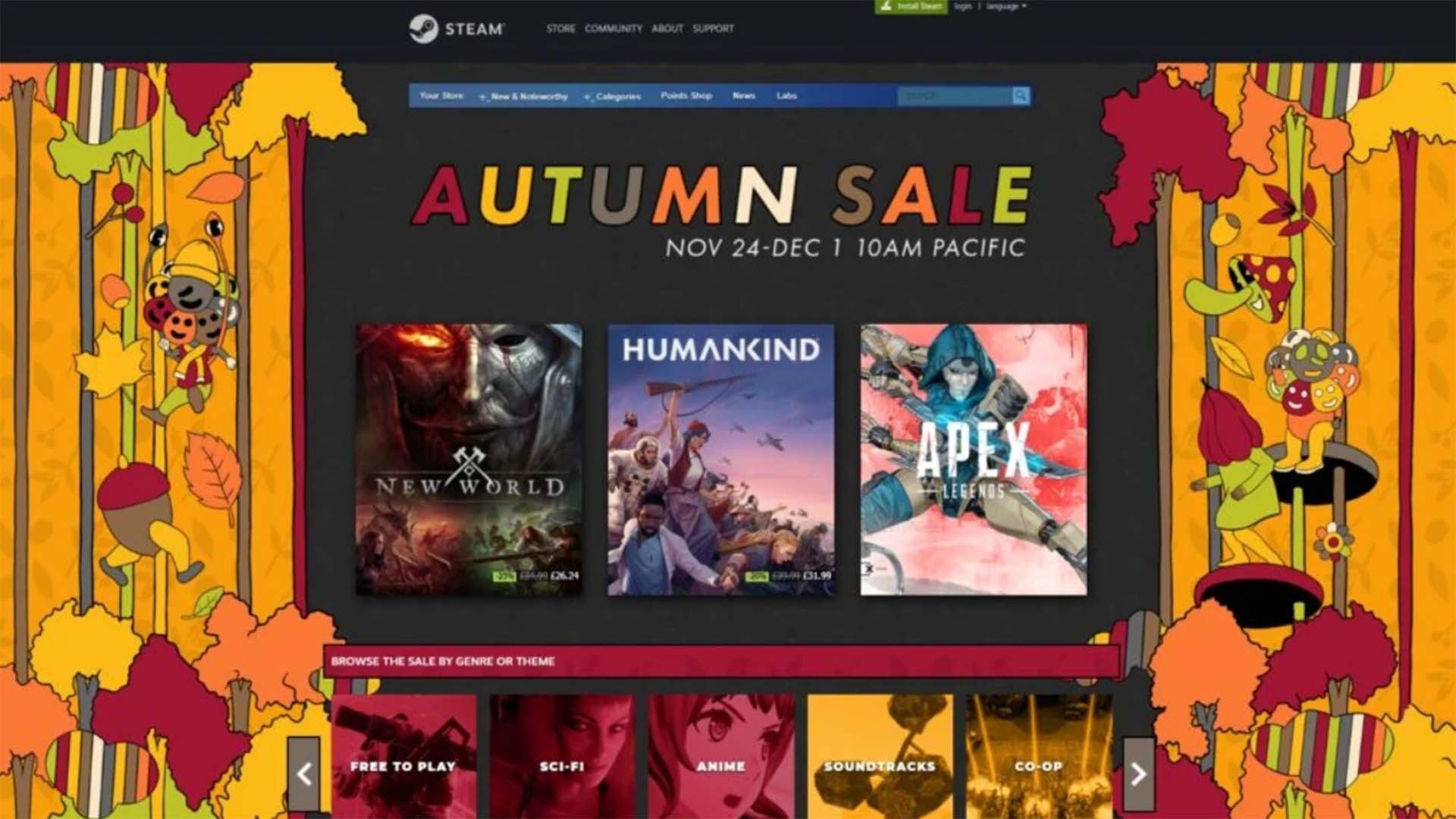 خصومات ضخمة على متجر Steam احتفالاً بفصل الخريف