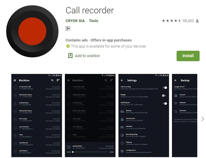 تطبيق BlackBox Call Recorder