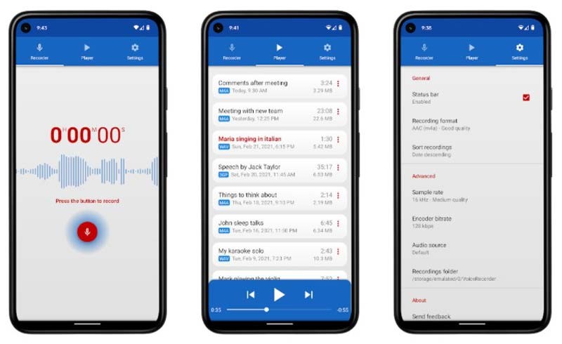 برنامج Voice Recorder تسجيل المكالمات