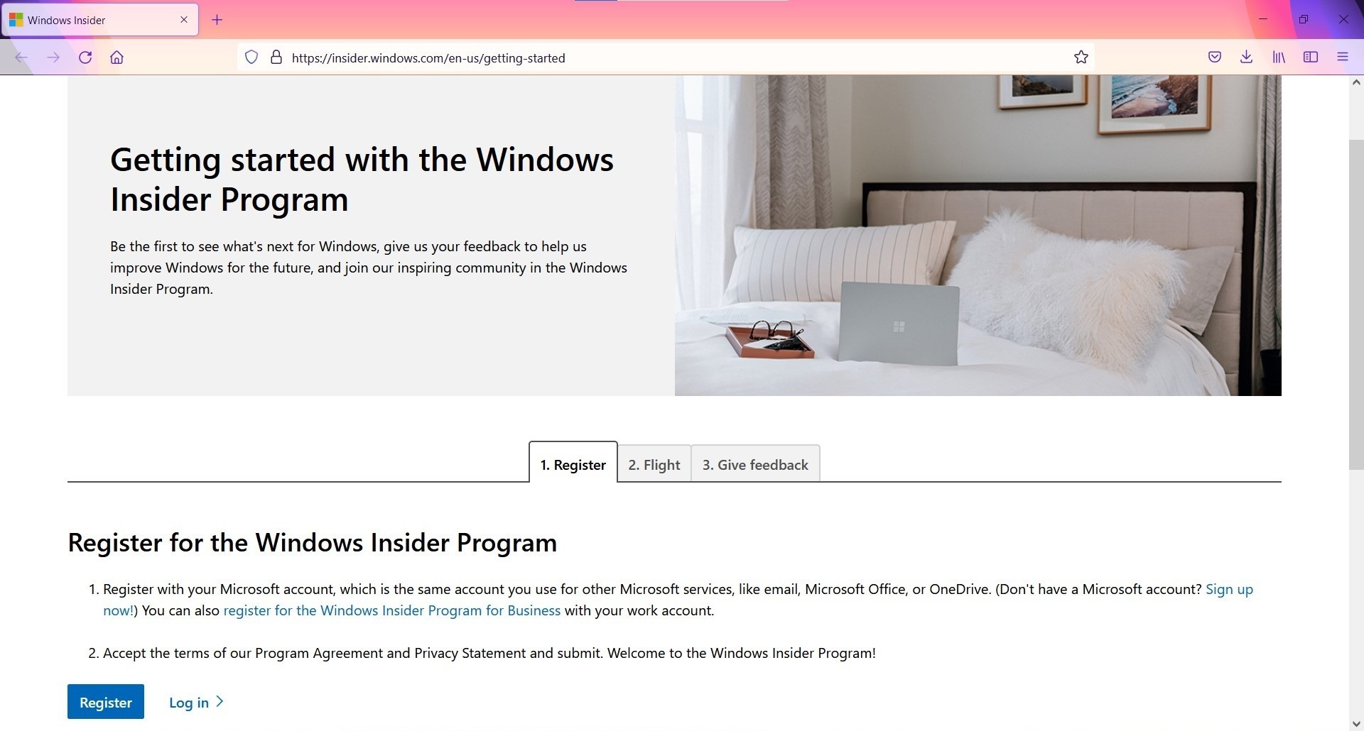 الاشتراك في Windows Insider