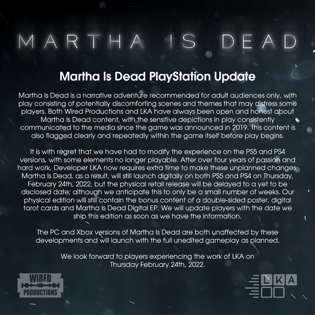 منع لعبة Martha is Dead بلايستيشن