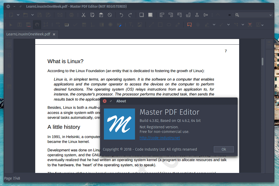 واجهة برنامج Master PDF