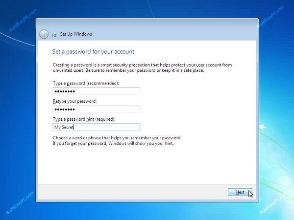  كلمة المرور وتلميح كلمة المرور password hint 