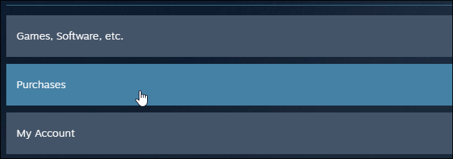 Purchases IN STEAM WEB