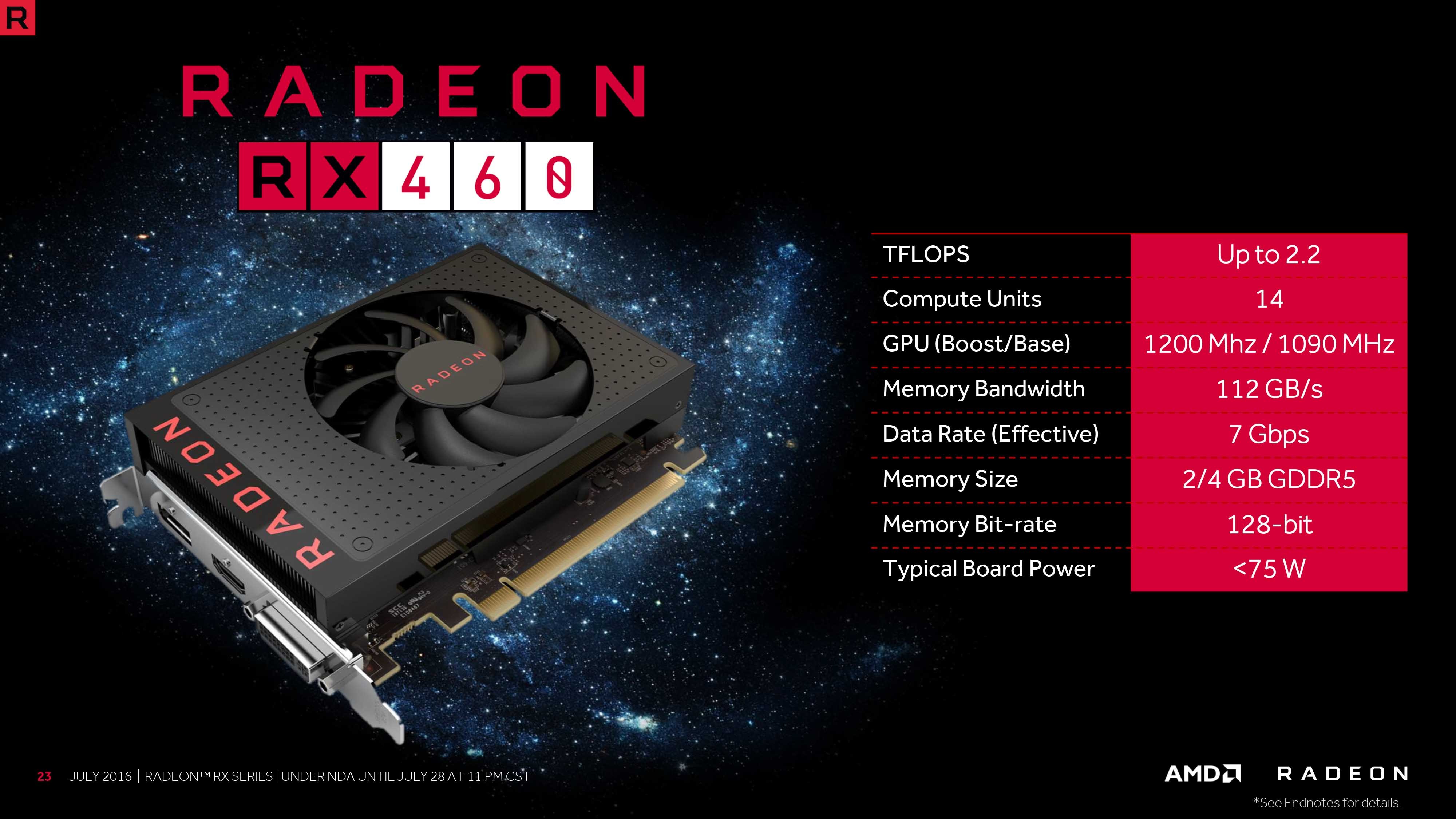 بطاقة RX 460 مواصفات