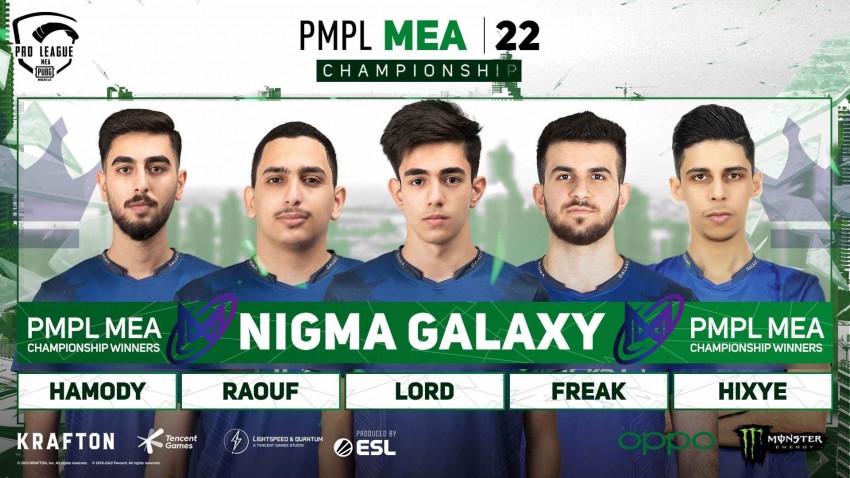 فريق NIGMA GALAXY يفوز بالمركز الأول في بطولة PMPL الشرق الأوسط