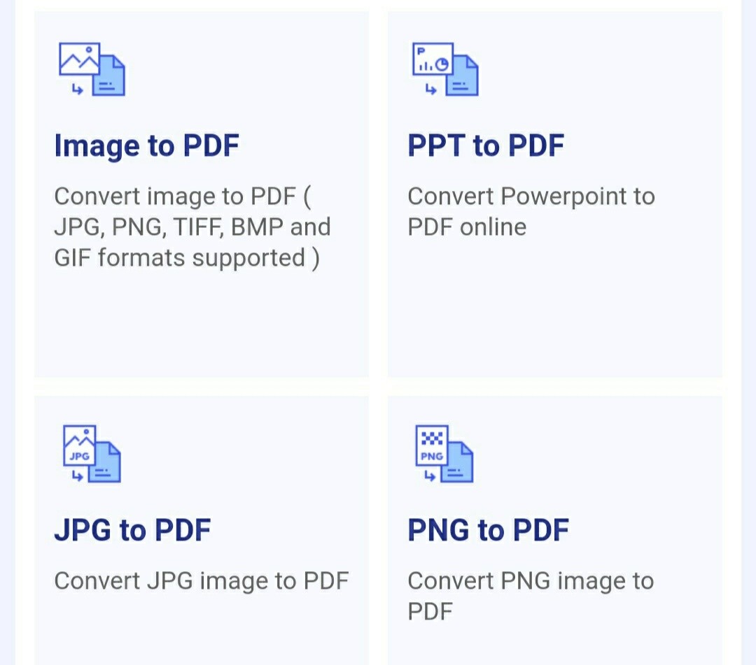 اختيار نوع الصورة لتحويلها ل pdf