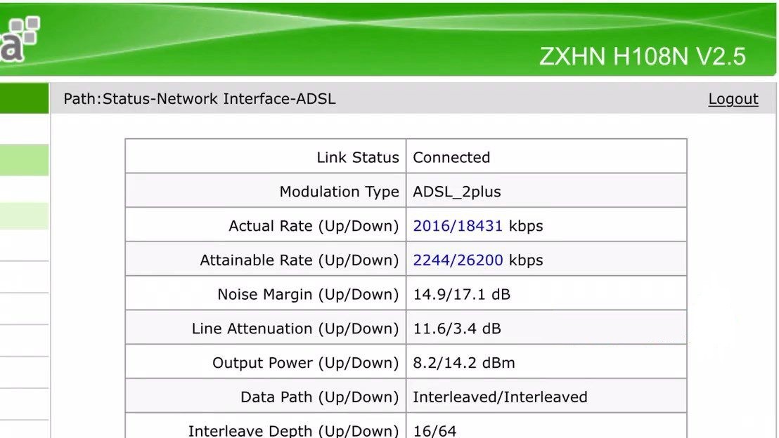 انقر على Network Interface ثم ADSL