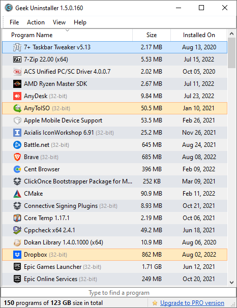 برنامج Geek Uninstaller