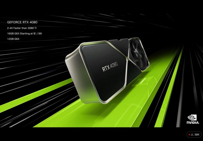 بطاقة GeForce RTX 4080 تُطلق للعلن. والنتائج تظهر تأخرها عن 4090 ب25%