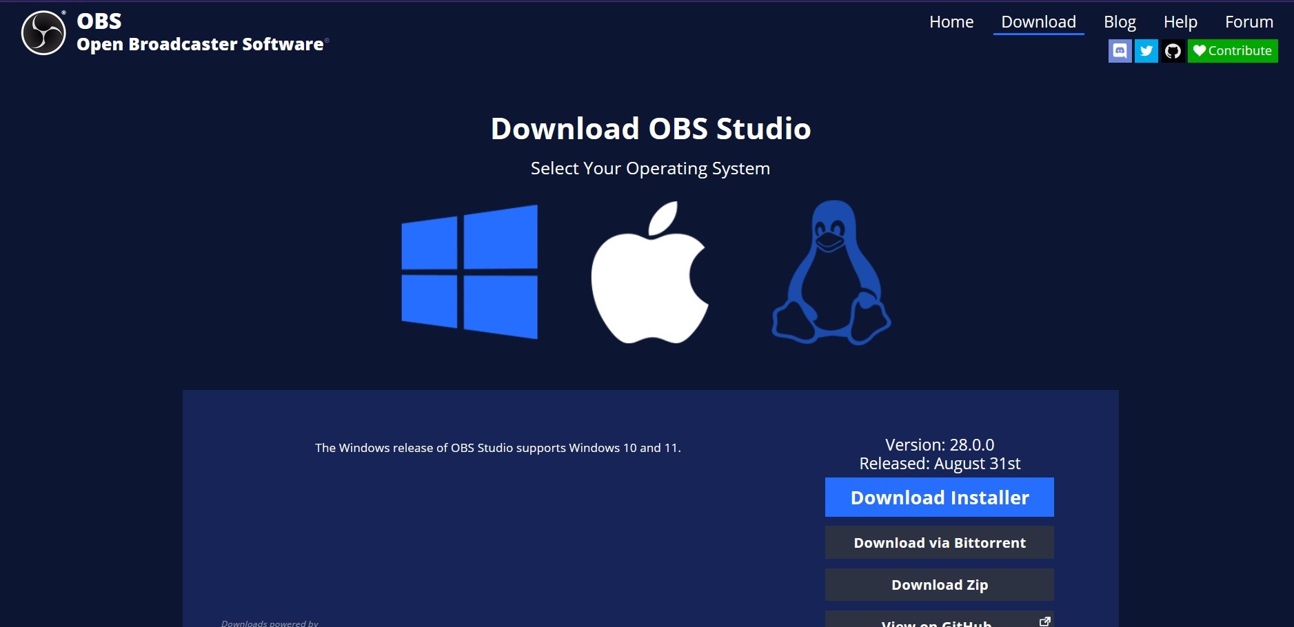 برنامج برنامج OBS Studio للبث المباشر