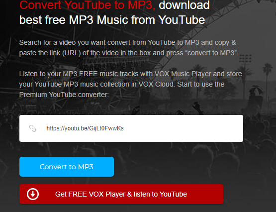 موقع vox تحويل يوتيوب إلى mp3