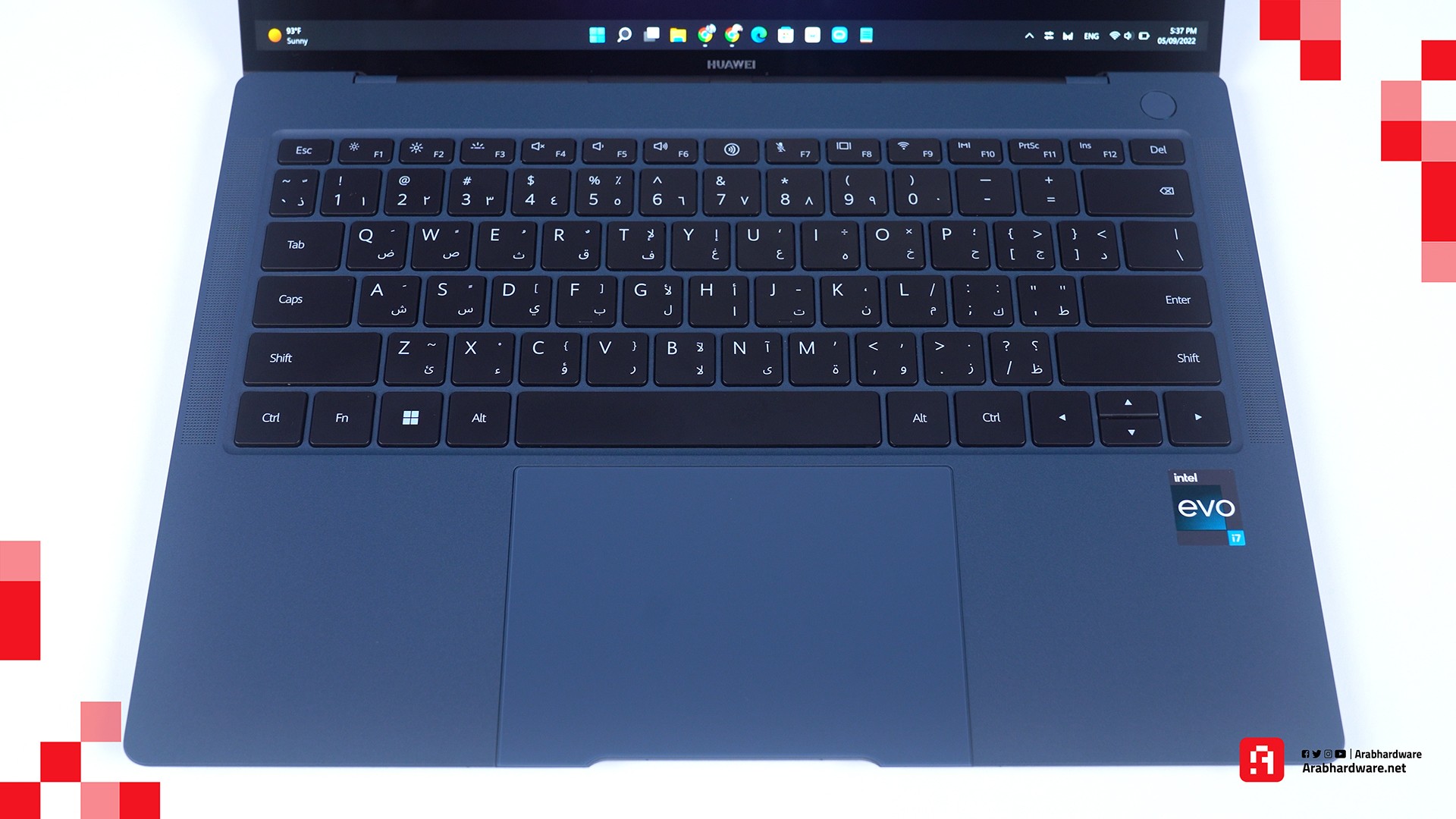 لوحة المفاتيح في لاب توب Huawei MateBook X Pro 2022