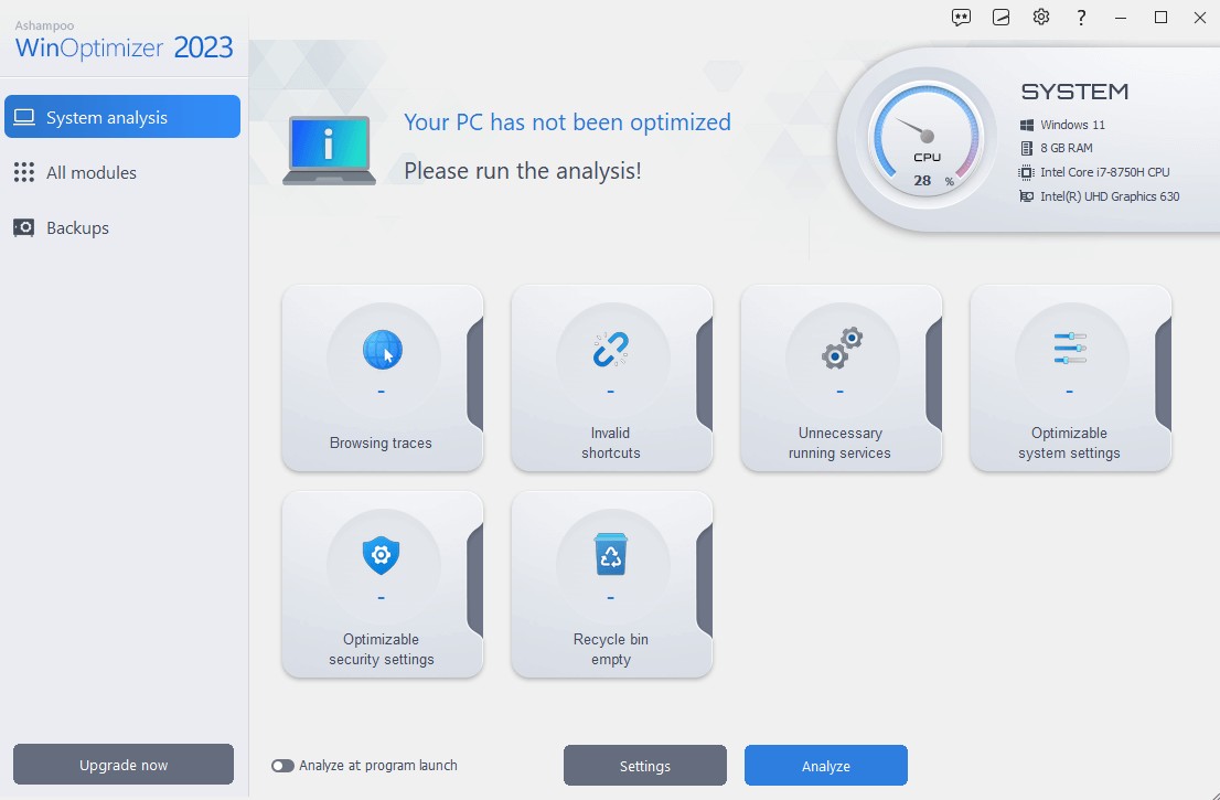برنامج Ashampoo WinOptimizer 