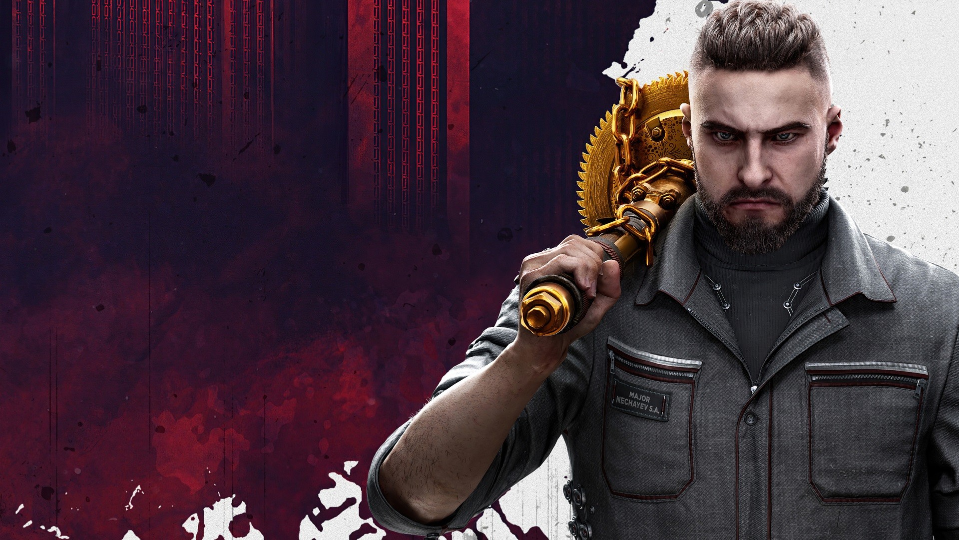 لاعب في Atomic Heart يحمل اسلحنه ومعداته 