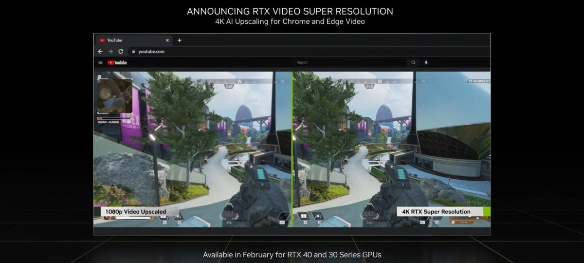رفع جودة الفيديو من NVIDIA VSR