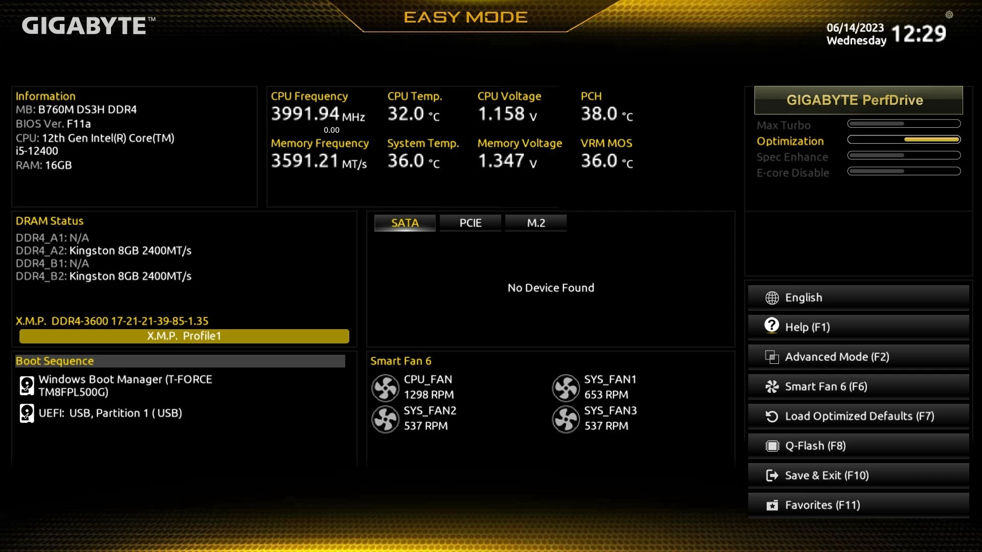نتائج أداء اللوحة الأم Gigabyte B760M DS3H AX DDR4 