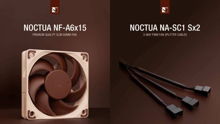 شركة Noctua تكشف الستار عن مراوح NF-A6x15، وكابلات التوزيع NA-SC1 Sx2