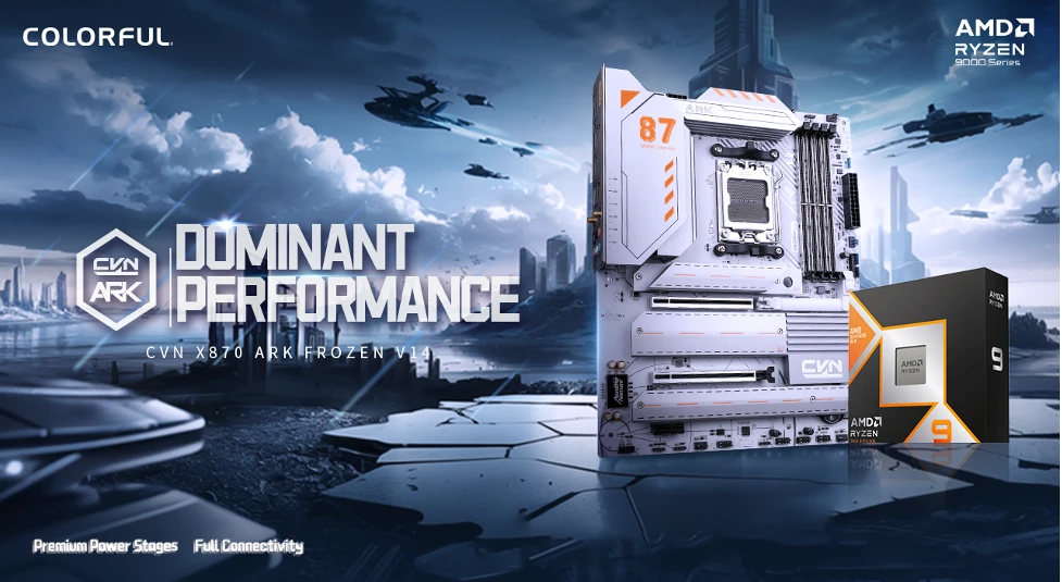 COLORFUL تكشف عن اللوحة الأم CVN X870 ARK FROZEN لمعالجات AMD Ryzen 90