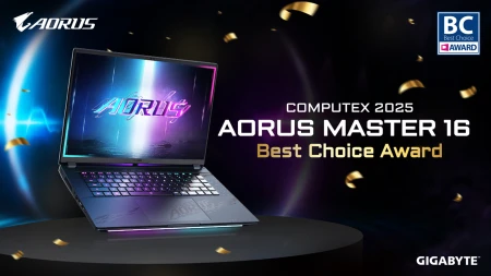 Computex25: حاسوب AORUS MASTER 16 AI PC يفوز بجائزة أفضل اختيار