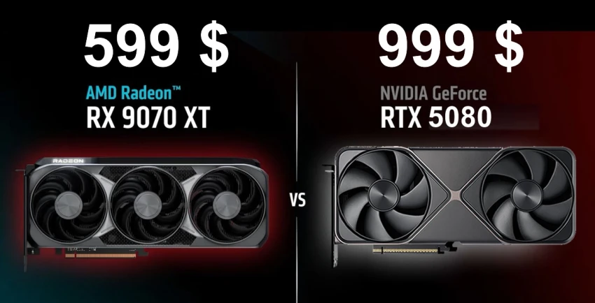 كارت RX 9070 XT يفاجئنا ويتفوق على RTX 5080، لكن في اختبارات مُعينة!