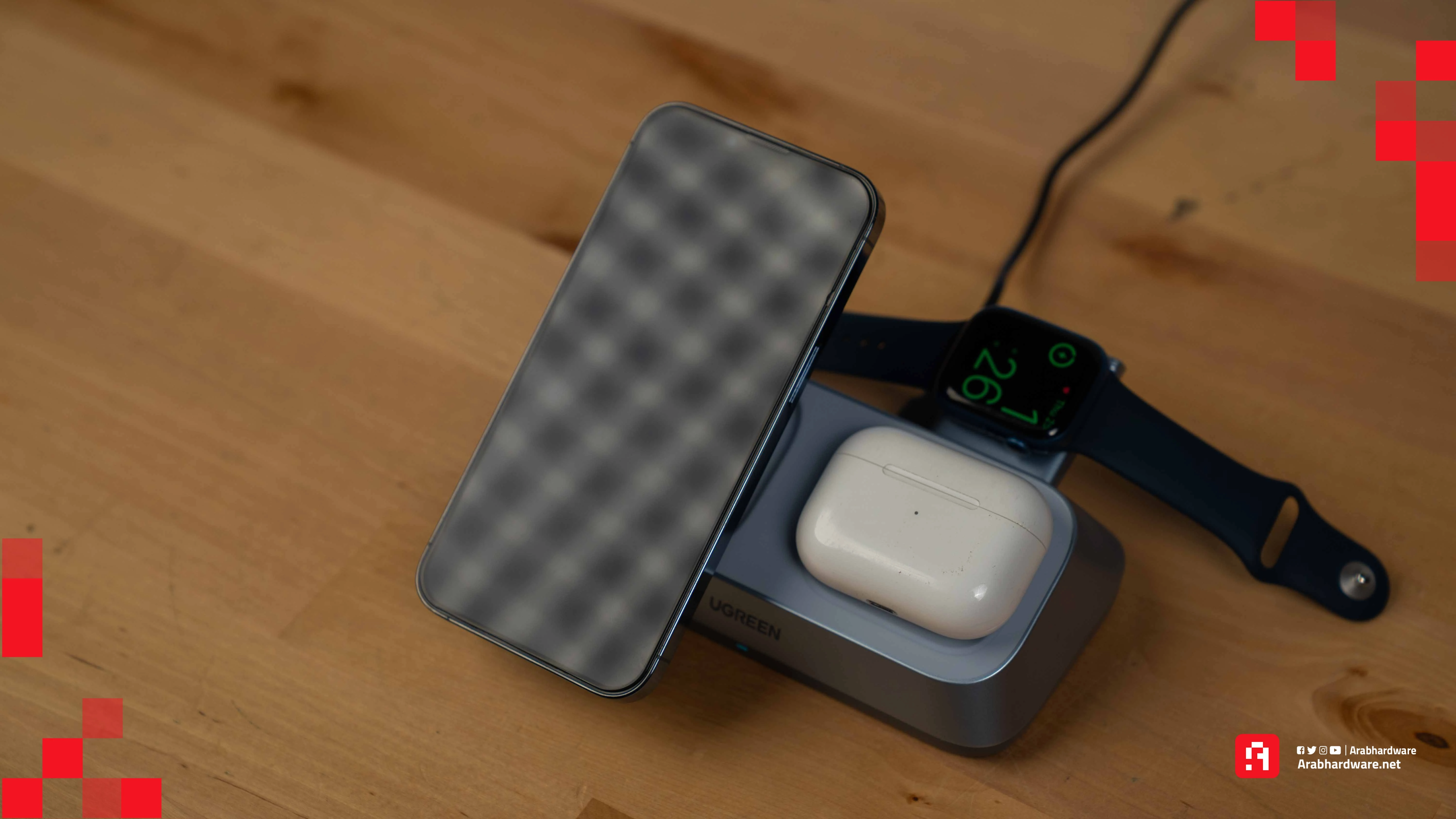 قاعدة شحن ساعة آبل في شاحن UGREEN MagFlow اللاسلكي 3 في 1 قاعدة شحن ساعة آبل في شاحن UGREEN MagFlow اللاسلكي 3 في 1