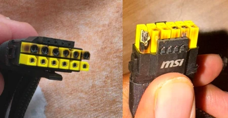 مستخدم يتحسر على احترق كارت RTX 5090 مرتين بسبب كابل MSI الأصفر!