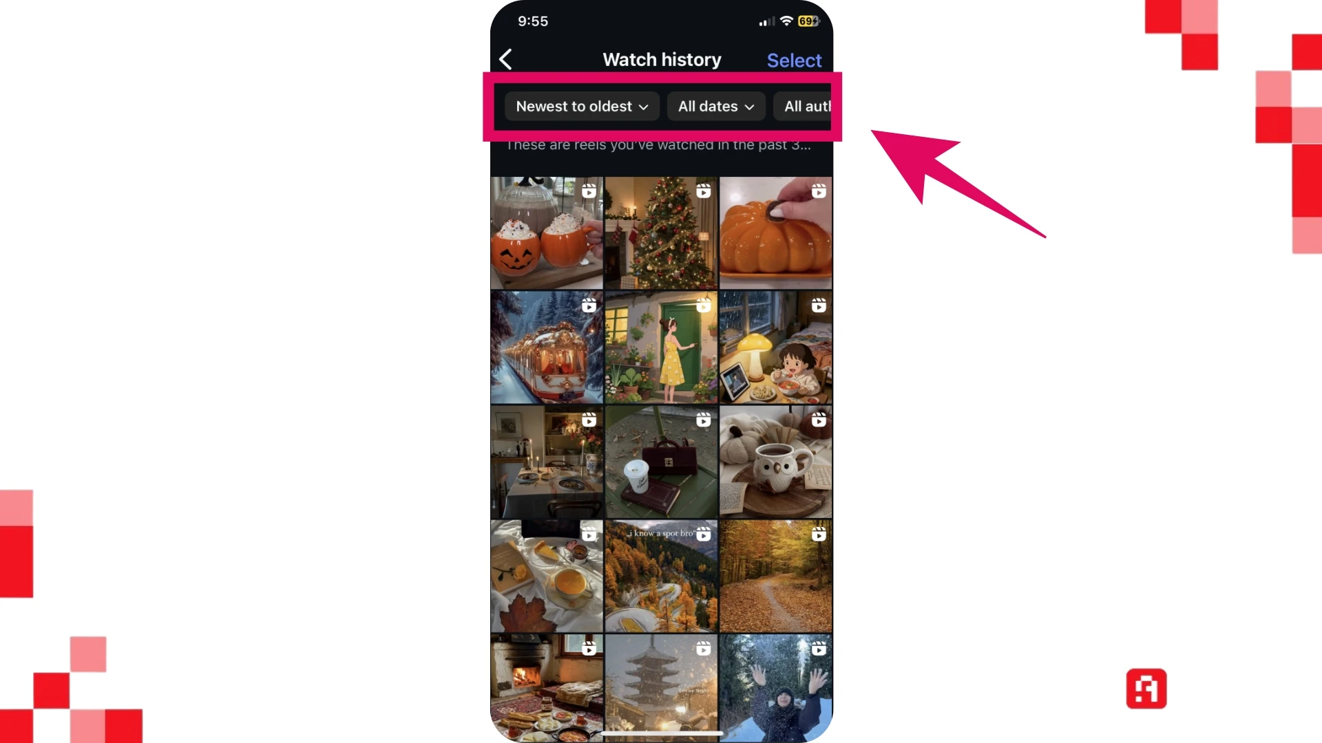 فتح سجل مشاهدات الريلز في انستجرام