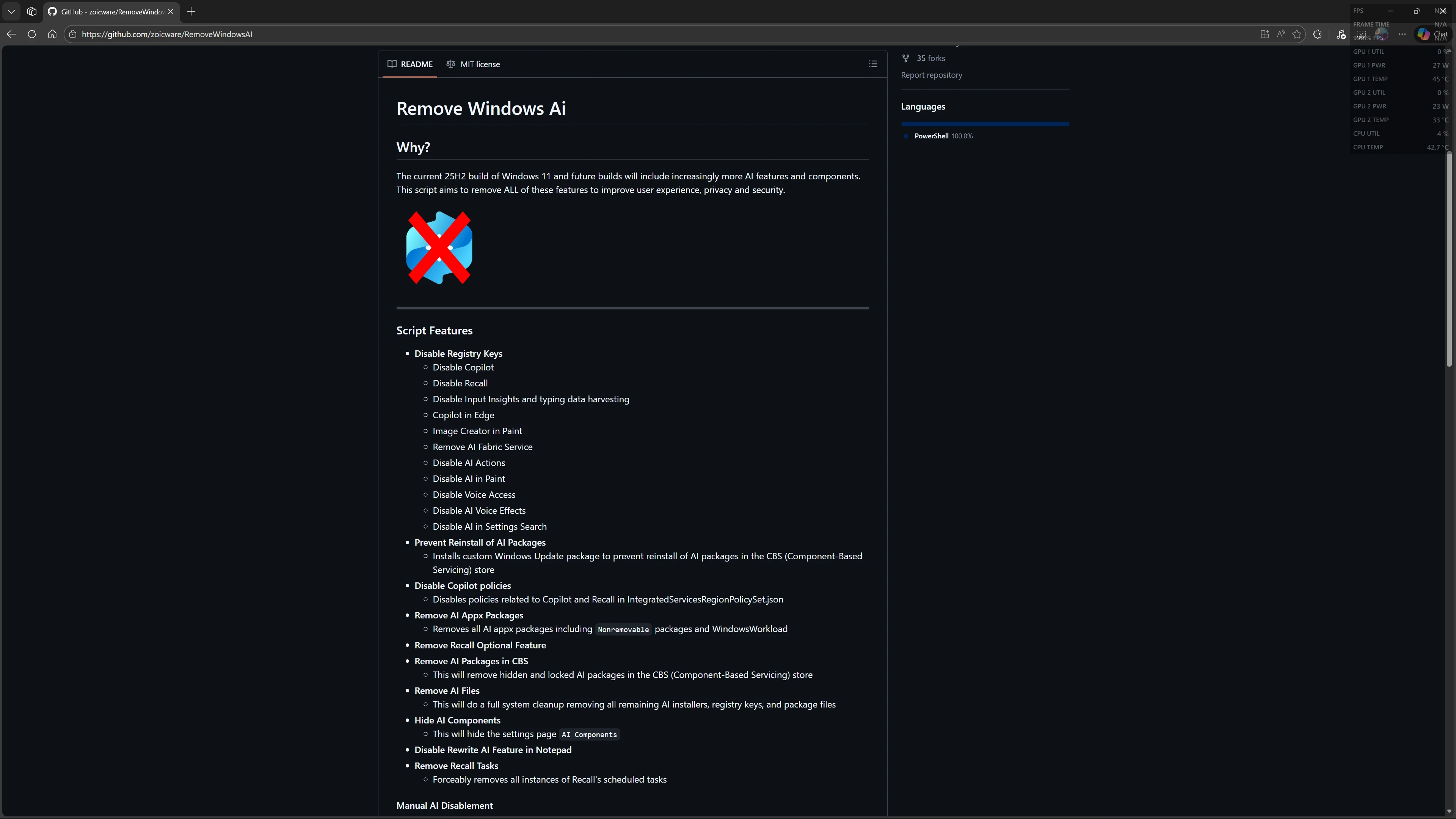 نص برمجي جديد لإلغاء ميزات الذكاء الاصطناعي في ويندوز 11!