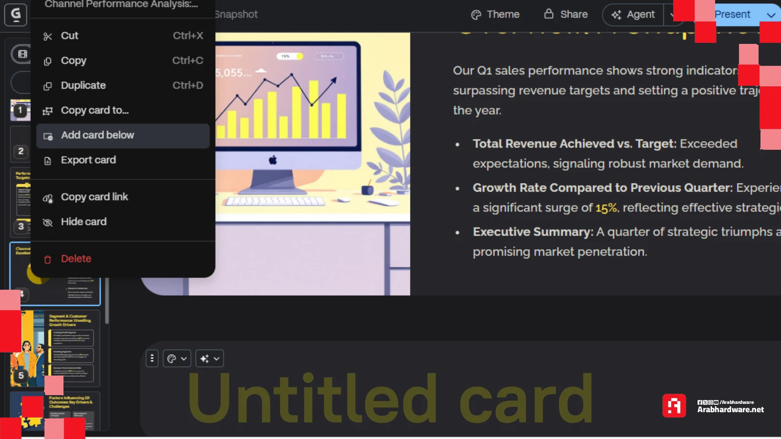 إضافة ملاحظات المتحدث في Gamma