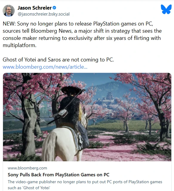 PC as Sony Pivots Back Towards