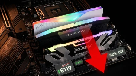 بعد ارتفاعات تاريخية | أسعار ذاكرة DDR5 تتراجع بنسبة 30% ولكن…