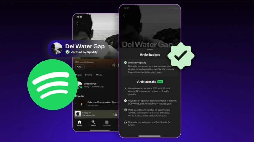 شارة توثيق جديدة من Spotify لتمييز الفنانين البشر عن الذكاء الاصطناعي