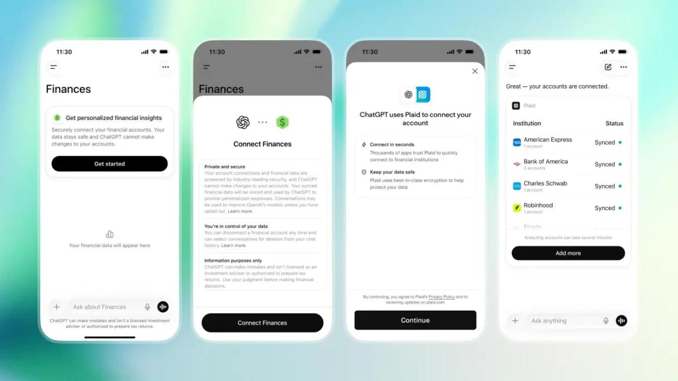 OpenAI تطلق ميزة جديدة تتيح ربط الحسابات البنكية داخل ChatGPT!