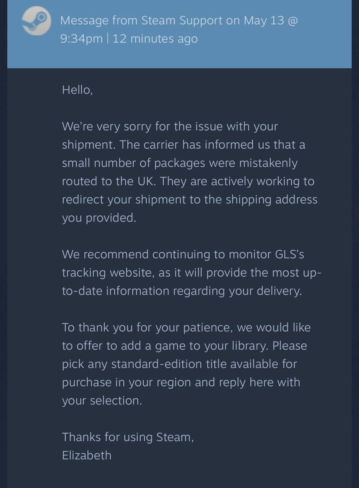 Valve gives player any game they want