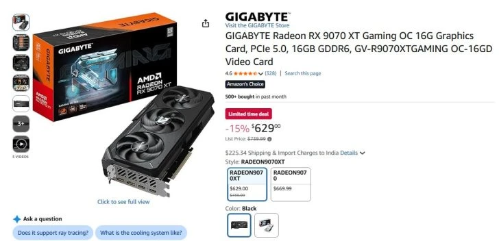 GIGABYTE Radeon RX 9070 XT Gaming OC 16G