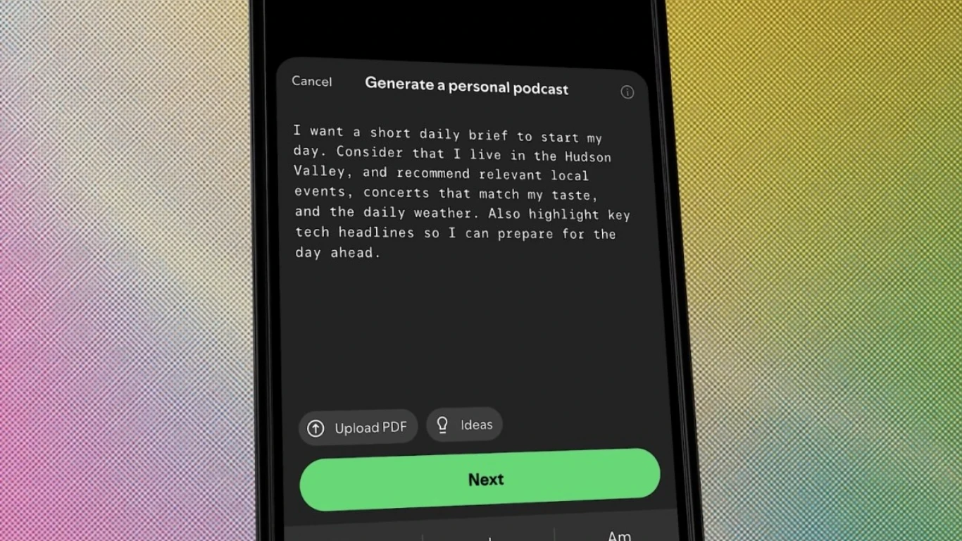 Spotify تختبر إنشاء بودكاست شخصي بالذكاء الاصطناعي عبر الأوامر النصية