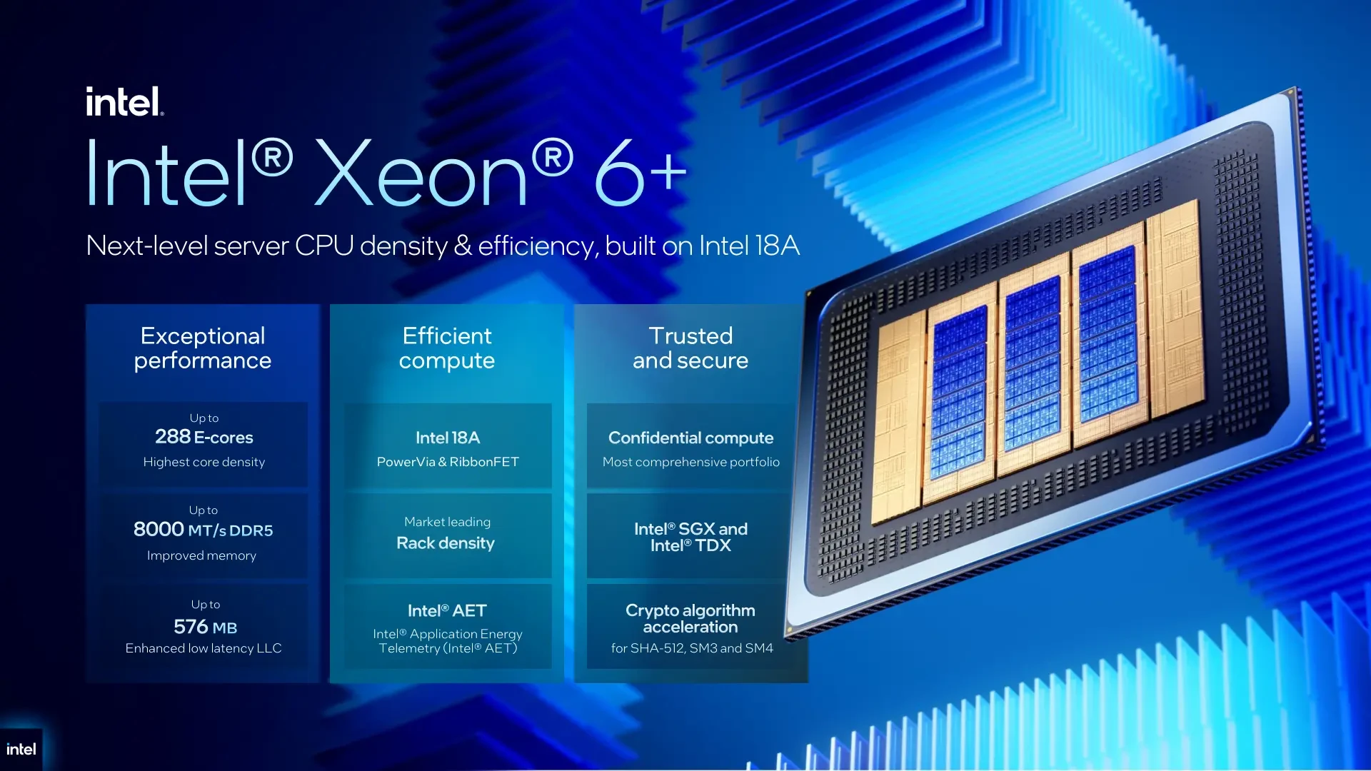 Computex26: كشفت Intel عن معالجات Xeon 6+ المخصصة للذكاء الاصطناعي